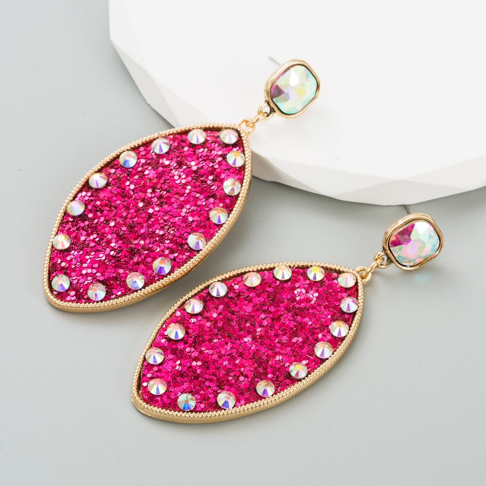 Fashion Geometric Oval Alloy Inlay Rhinestones Womenu0027S Drop Earrings 1 Pair