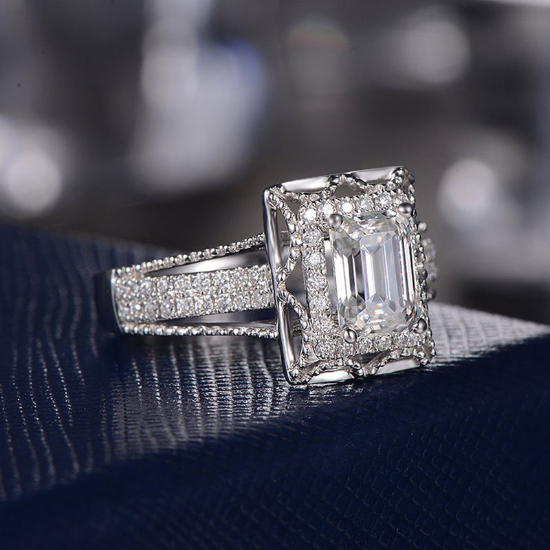 Fashion Geometric Copper Inlay Zircon Rings 1 Piece