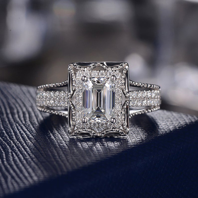 Fashion Geometric Copper Inlay Zircon Rings 1 Piece