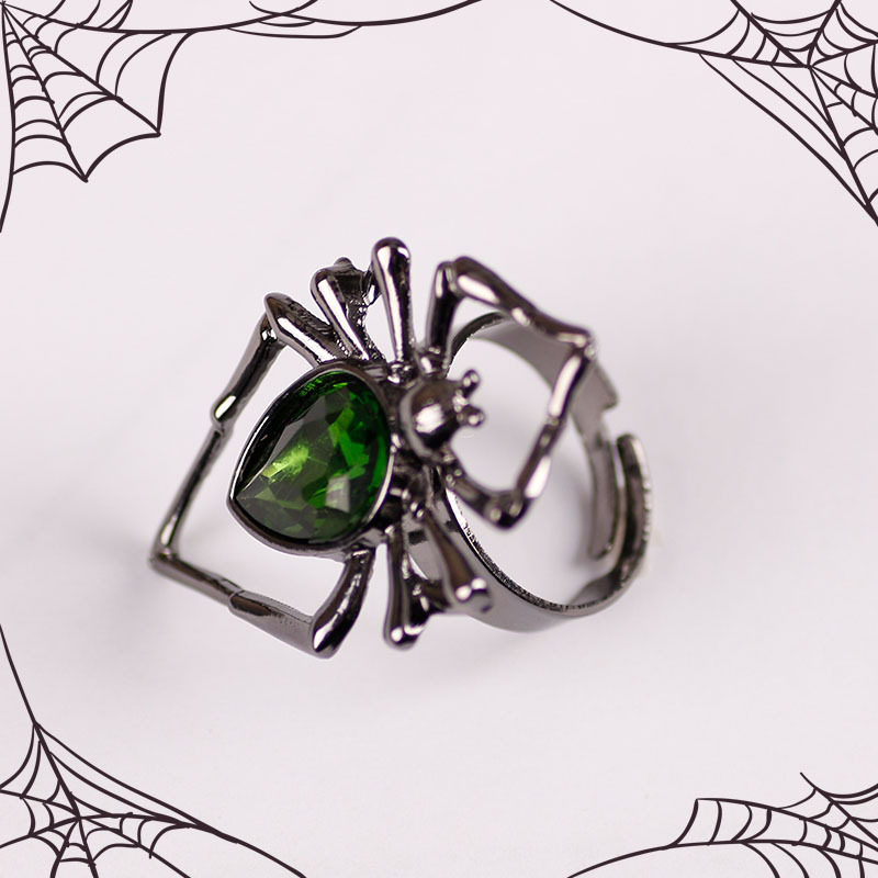 Fashion Spider Alloy Inlay Rhinestones Unisex Open Ring 1 Piece