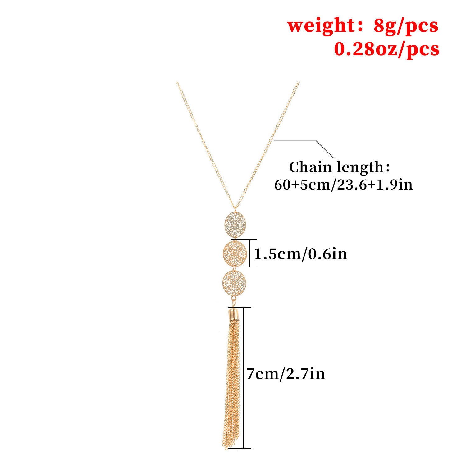 Fashion Geometric Tassel Alloy Plating Womenu0027S Pendant Necklace 1 Piece