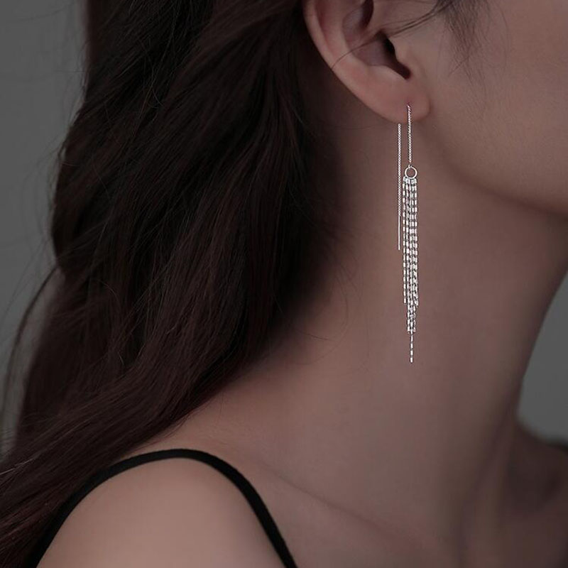 Fashion Solid Color Copper Tassel Ear line 1 Pair