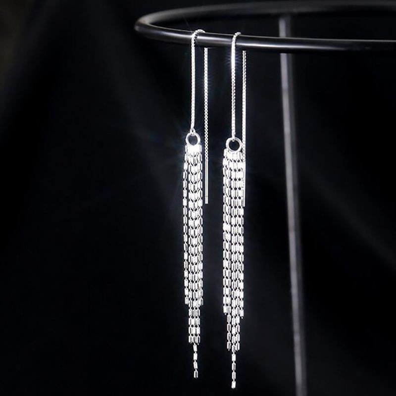 Fashion Solid Color Copper Tassel Ear line 1 Pair