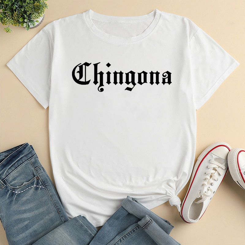 Casual Letter Polyester Round Neck Short Sleeve Regular Sleeve Printing T-shirt