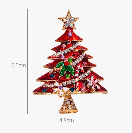 Fashion Christmas Tree Alloy Enamel Rhinestones Womenu0027S Brooches