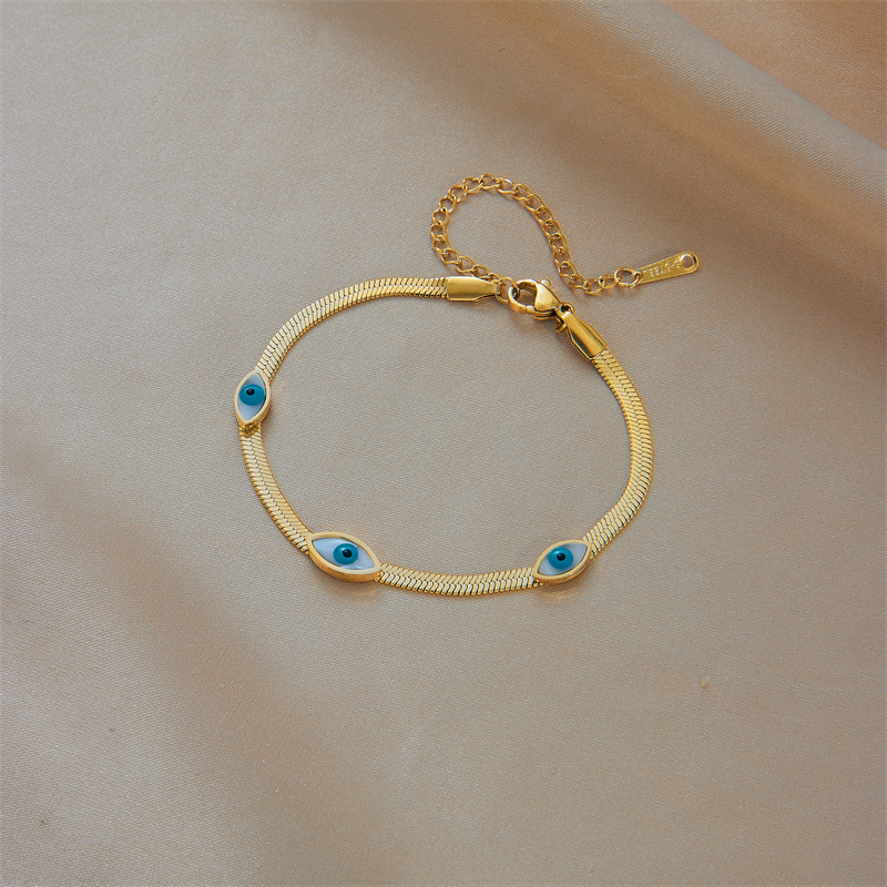 Retro Eye Titanium Steel Enamel Bracelets 1 Piece