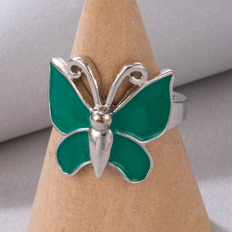 Simple Style Geometric Butterfly Alloy Inlay Rhinestones Unisex Rings 1 Piece