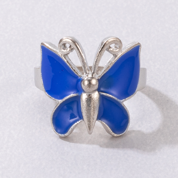 Simple Style Geometric Butterfly Alloy Inlay Rhinestones Unisex Rings 1 Piece