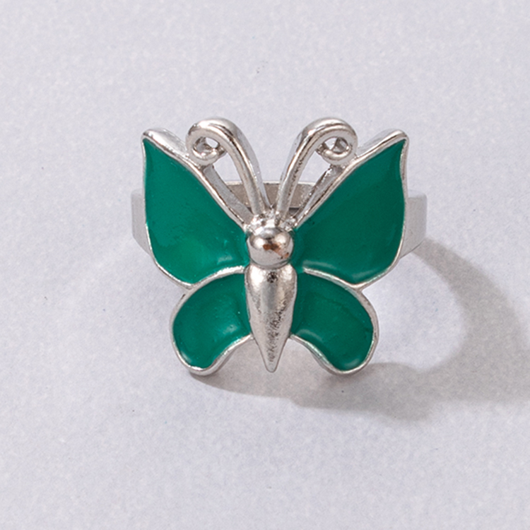 Simple Style Geometric Butterfly Alloy Inlay Rhinestones Unisex Rings 1 Piece