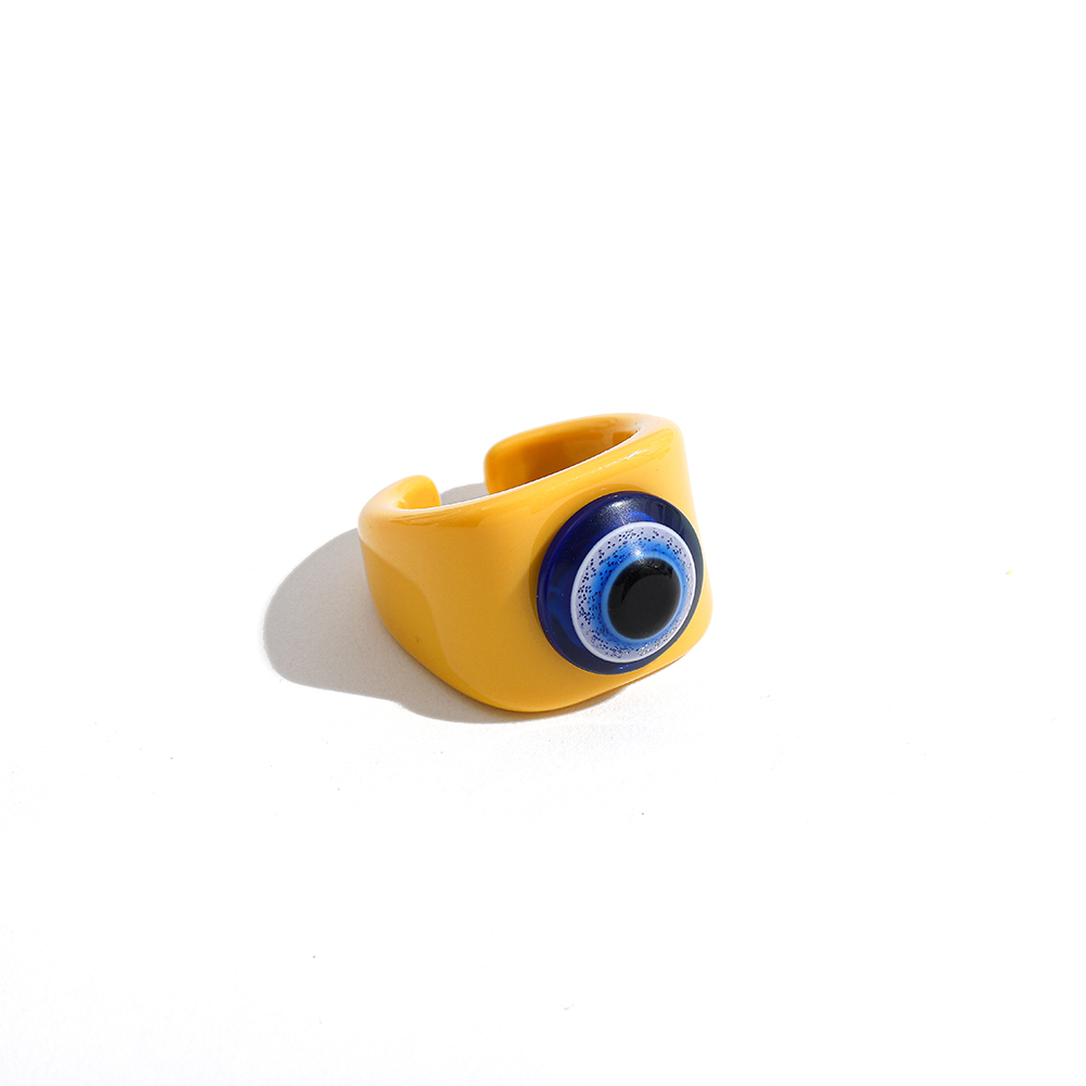 Simple Style Eye Synthetic Resin Stoving Varnish Womenu0027S Open Ring 1 Piece