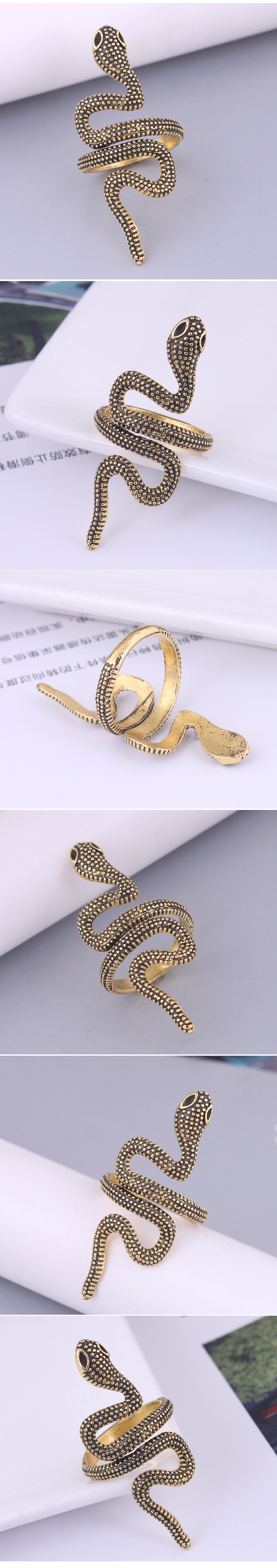 Retro Snake Alloy Unisex Open Ring 1 Piece