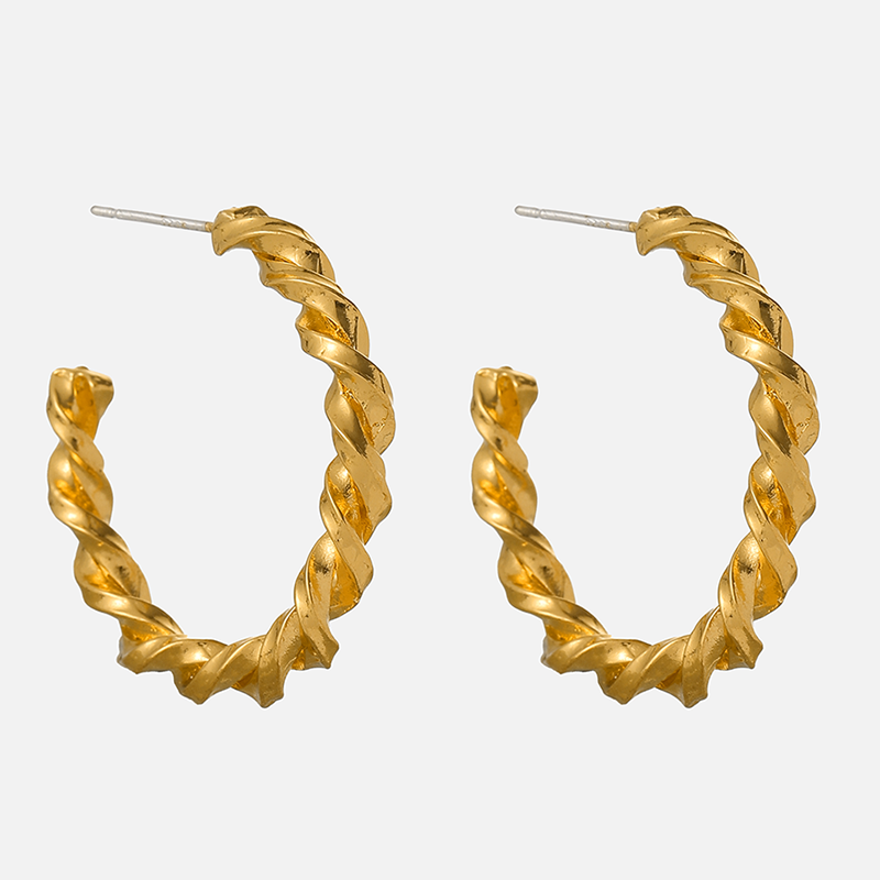 Fashion C Shape Alloy Plating Womenu0027S Earrings 1 Pair
