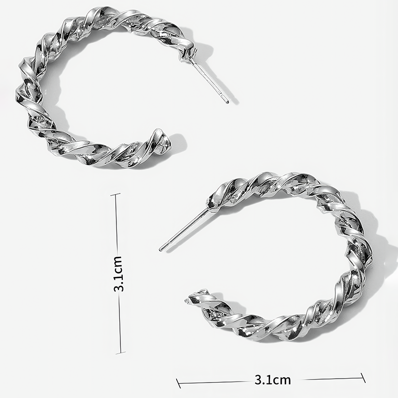 Fashion C Shape Alloy Plating Womenu0027S Earrings 1 Pair