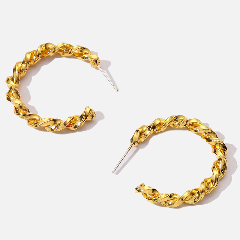 Fashion C Shape Alloy Plating Womenu0027S Earrings 1 Pair
