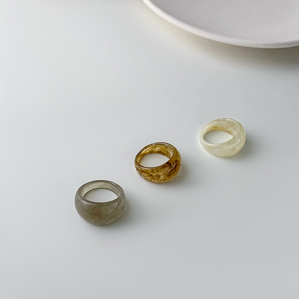 Simple Style Geometric Synthetic Resin Plating Womenu0027S Rings 1 Set