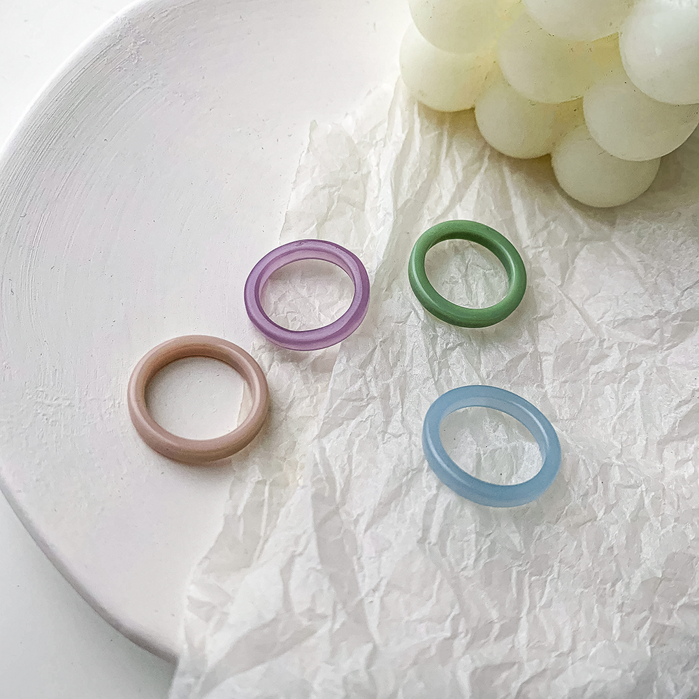 Simple Style Geometric Synthetic Resin Plating Womenu0027S Rings 1 Set