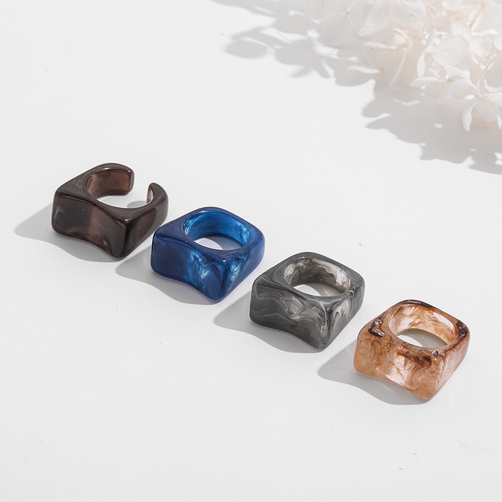 Simple Style Geometric Synthetic Resin Plating Womenu0027S Rings 1 Set