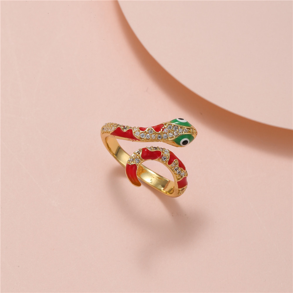 Fashion Snake Alloy Inlay Artificial Diamond Womenu0027S Open Ring 1 Piece