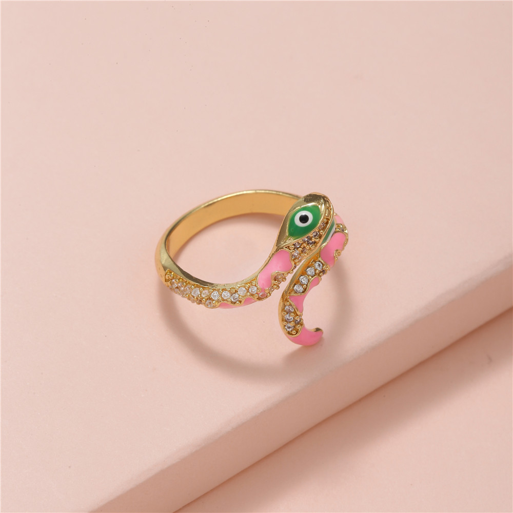 Fashion Snake Alloy Inlay Artificial Diamond Womenu0027S Open Ring 1 Piece