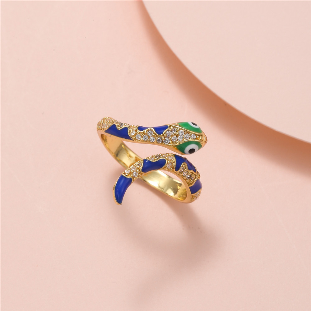 Fashion Snake Alloy Inlay Artificial Diamond Womenu0027S Open Ring 1 Piece