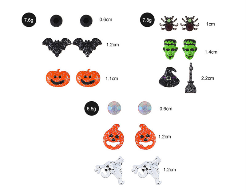 Retro Pumpkin ghost Bat Alloy Womenu0027S Earrings 1 Set