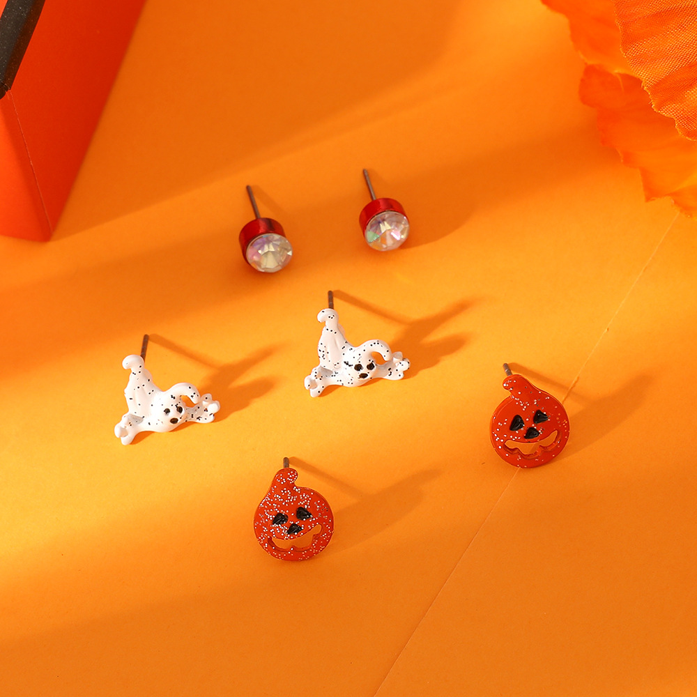 Retro Pumpkin ghost Bat Alloy Womenu0027S Earrings 1 Set