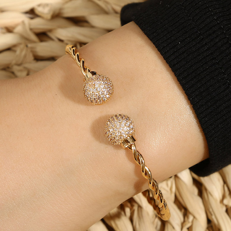 Elegant Geometric Alloy Plating Rhinestones Unisex Bangle 1 Piece