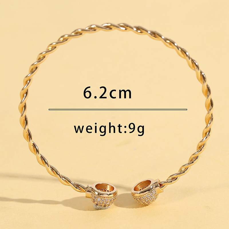 Elegant Geometric Alloy Plating Rhinestones Unisex Bangle 1 Piece