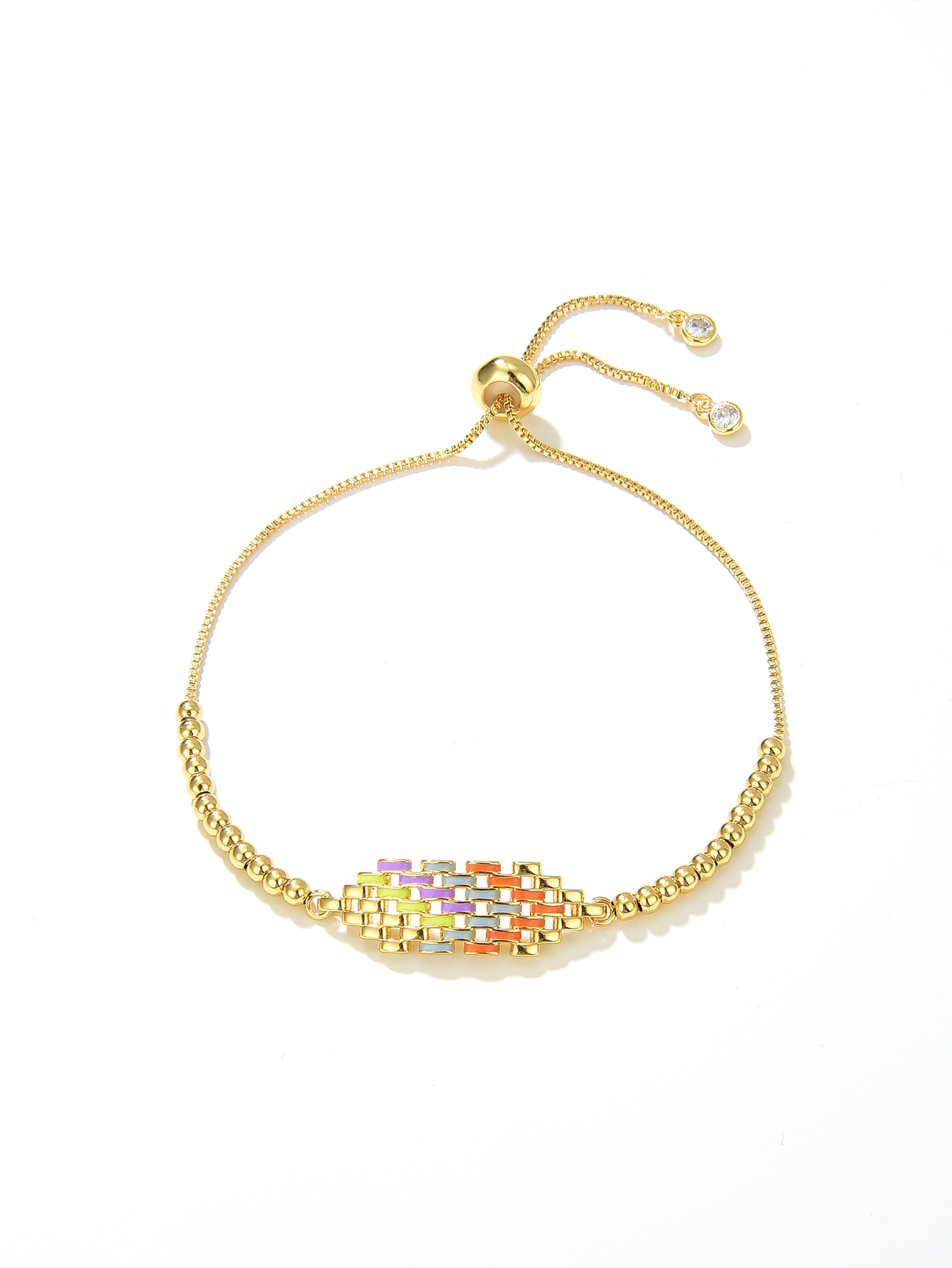Fashion Geometric Copper Inlay Zircon Bracelets 1 Piece