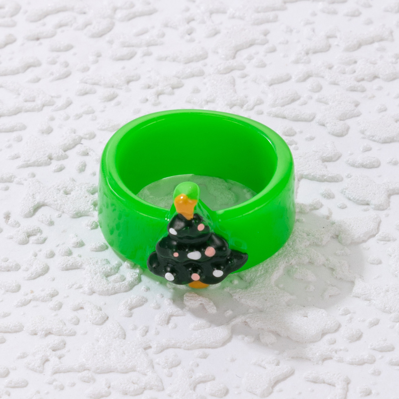 Cute Fashion Santa Claus Deer Resin Epoxy Unisex Rings 1 Piece