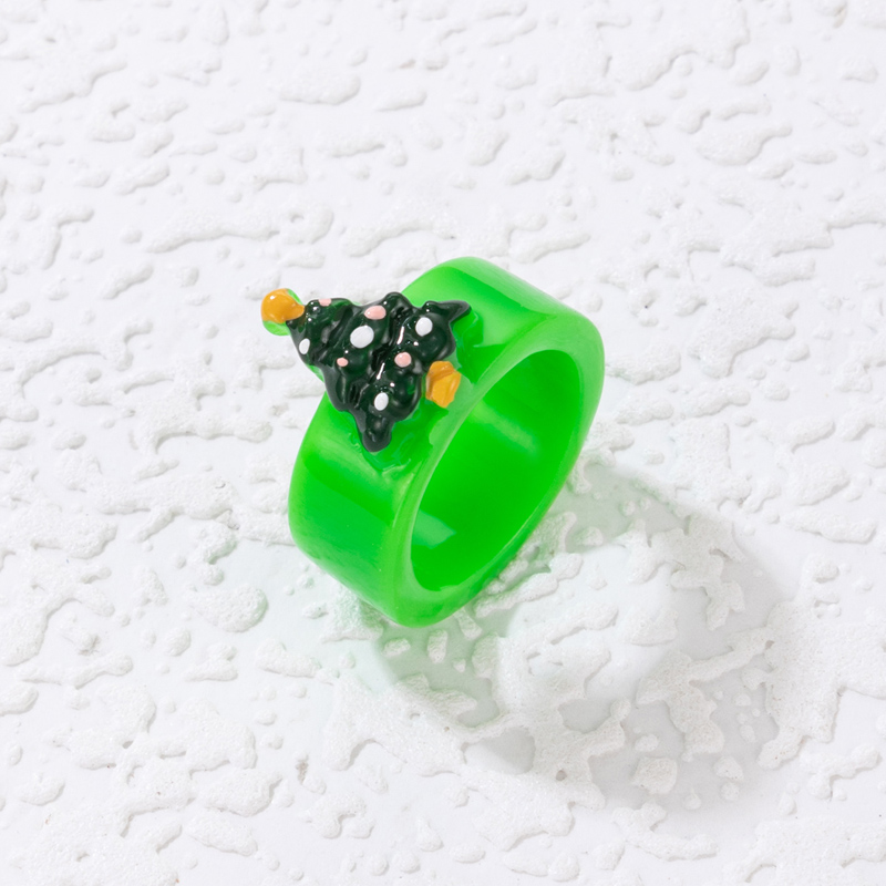 Cute Fashion Santa Claus Deer Resin Epoxy Unisex Rings 1 Piece