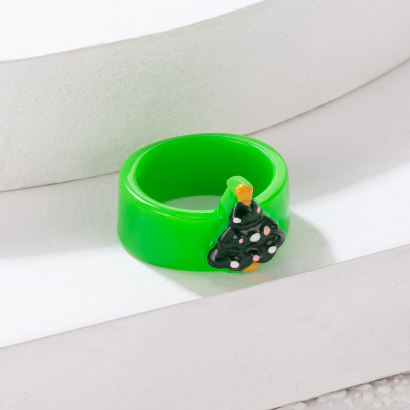 Cute Fashion Santa Claus Deer Resin Epoxy Unisex Rings 1 Piece