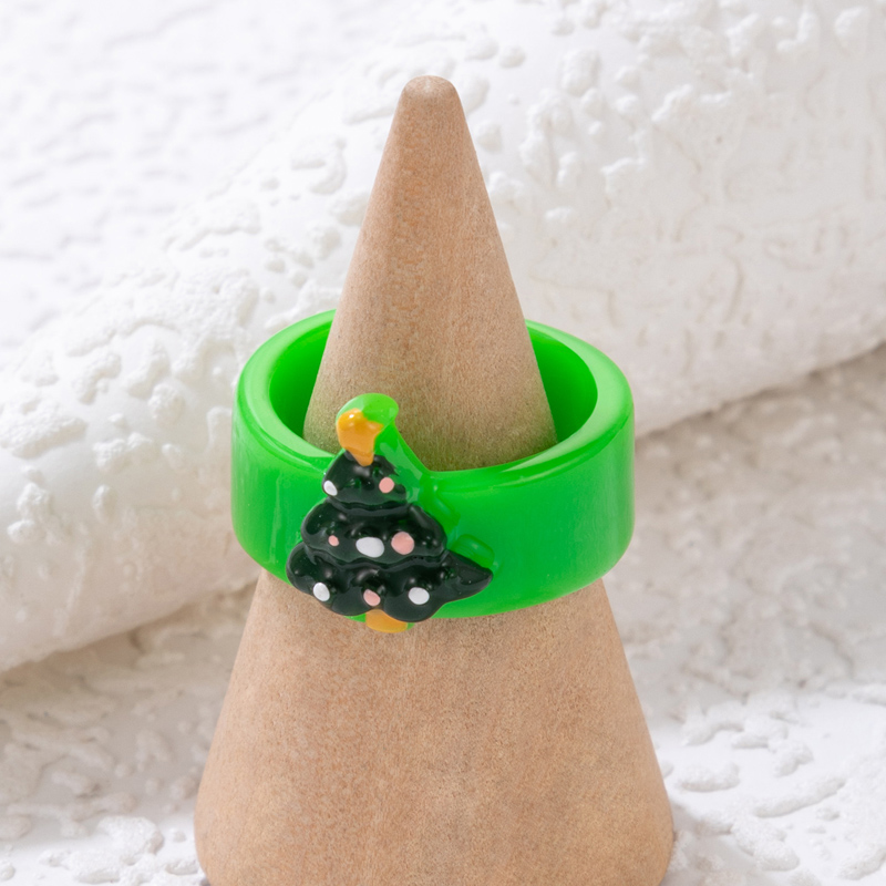 Cute Fashion Santa Claus Deer Resin Epoxy Unisex Rings 1 Piece