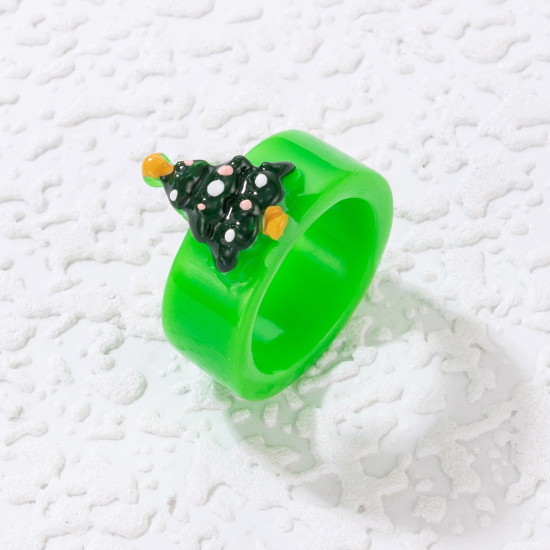 Cute Fashion Santa Claus Deer Resin Epoxy Unisex Rings 1 Piece