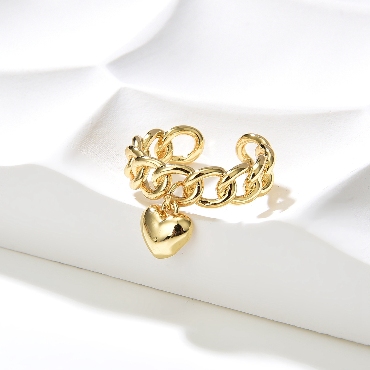 Fashion Heart Shape Gold Plated Plating Womenu0027S Open Ring 1 Piece