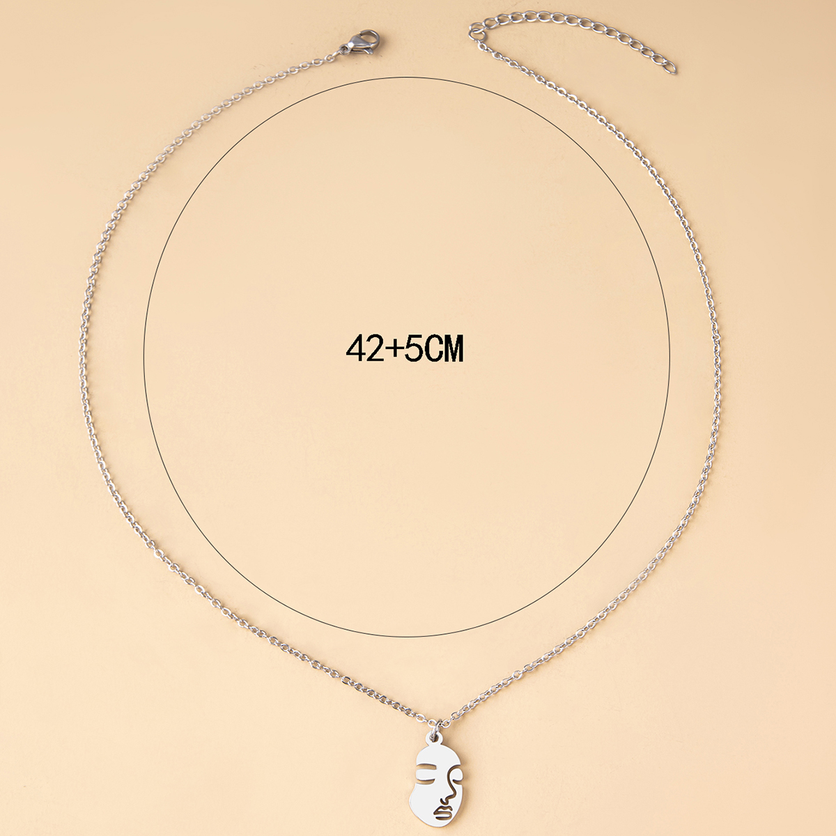 Simple Style Human Face Stainless Steel Irregular Pendant Necklace 1 Piece
