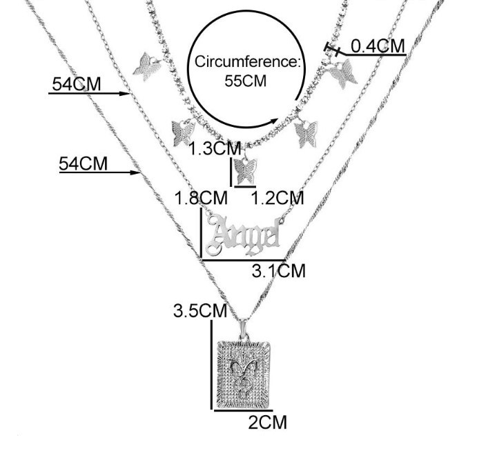 Fashion Butterfly Alloy Inlay Artificial Gemstones Womenu0027S Layered Necklaces
