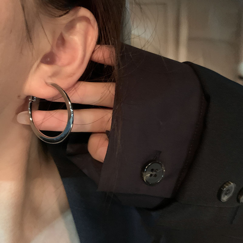 Simple Style Round Copper Hoop Earrings 1 Pair