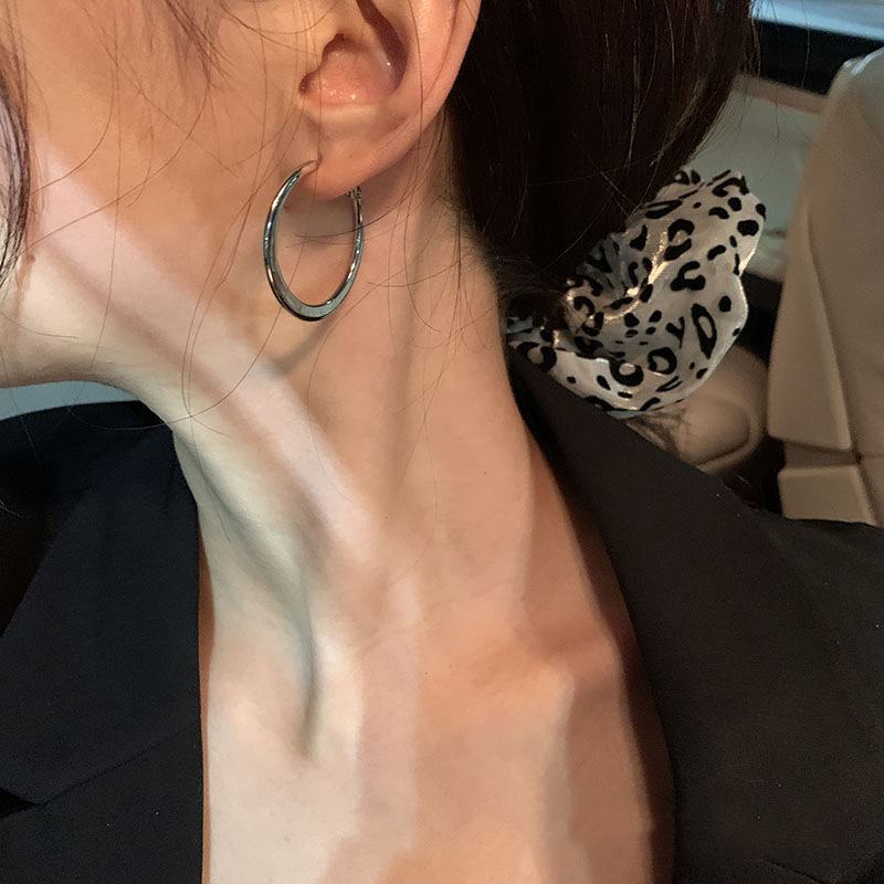 Simple Style Round Copper Hoop Earrings 1 Pair
