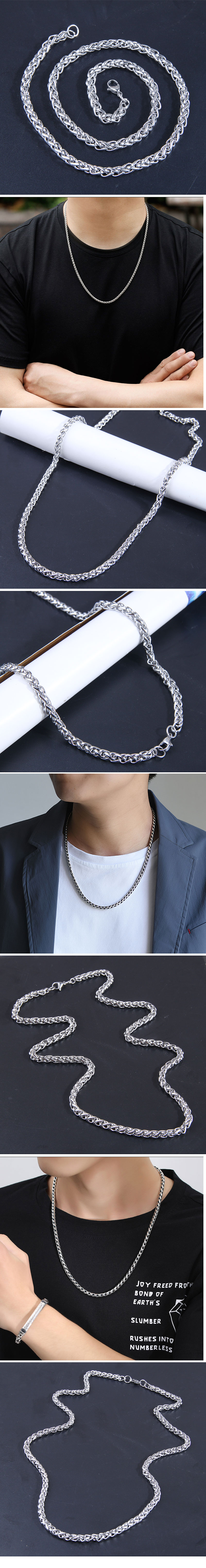 Retro Solid Color Stainless Steel Necklace 1 Piece