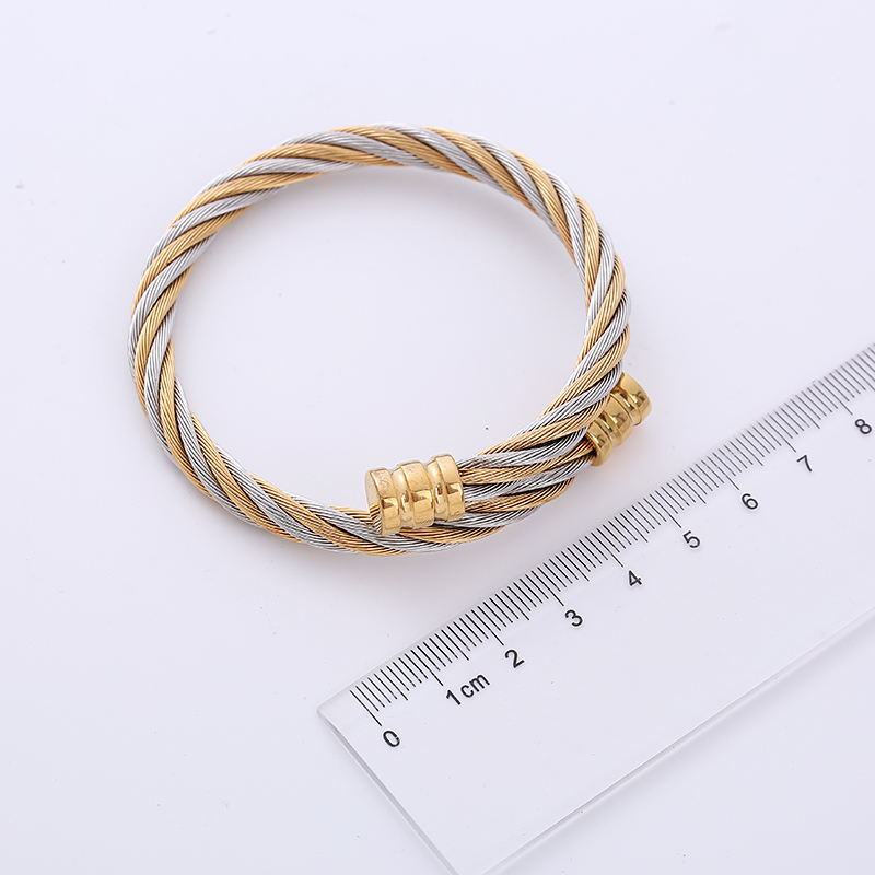 Simple Style Geometric Stainless Steel Plating Bangle 1 Piece