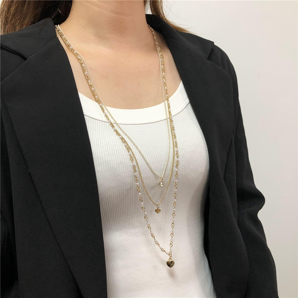 Fashion Heart Shape Alloy Womenu0027S Layered Necklaces 1 Piece