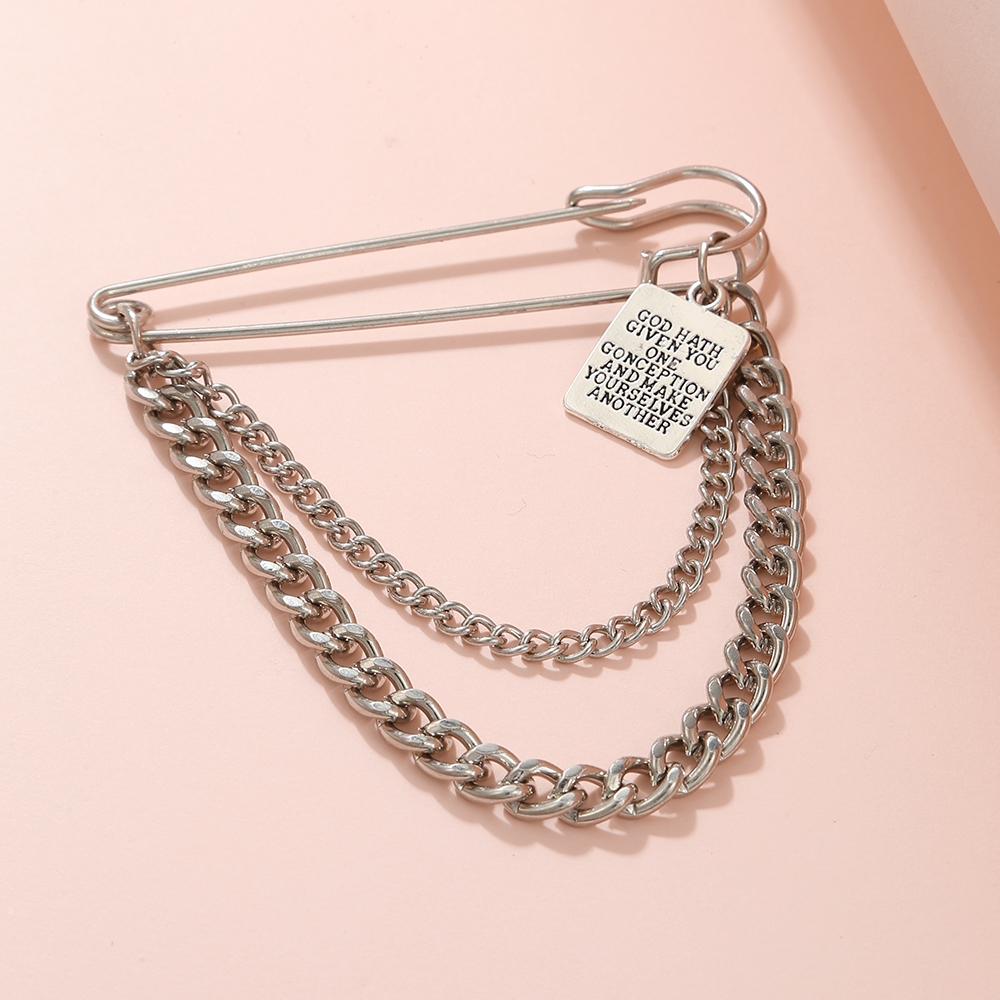 Fashion Letter Square Alloy Chain Womenu0027S Brooches