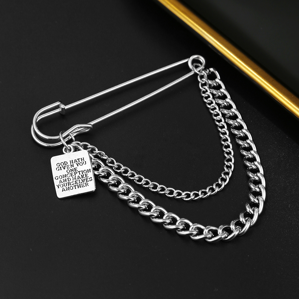 Fashion Letter Square Alloy Chain Womenu0027S Brooches