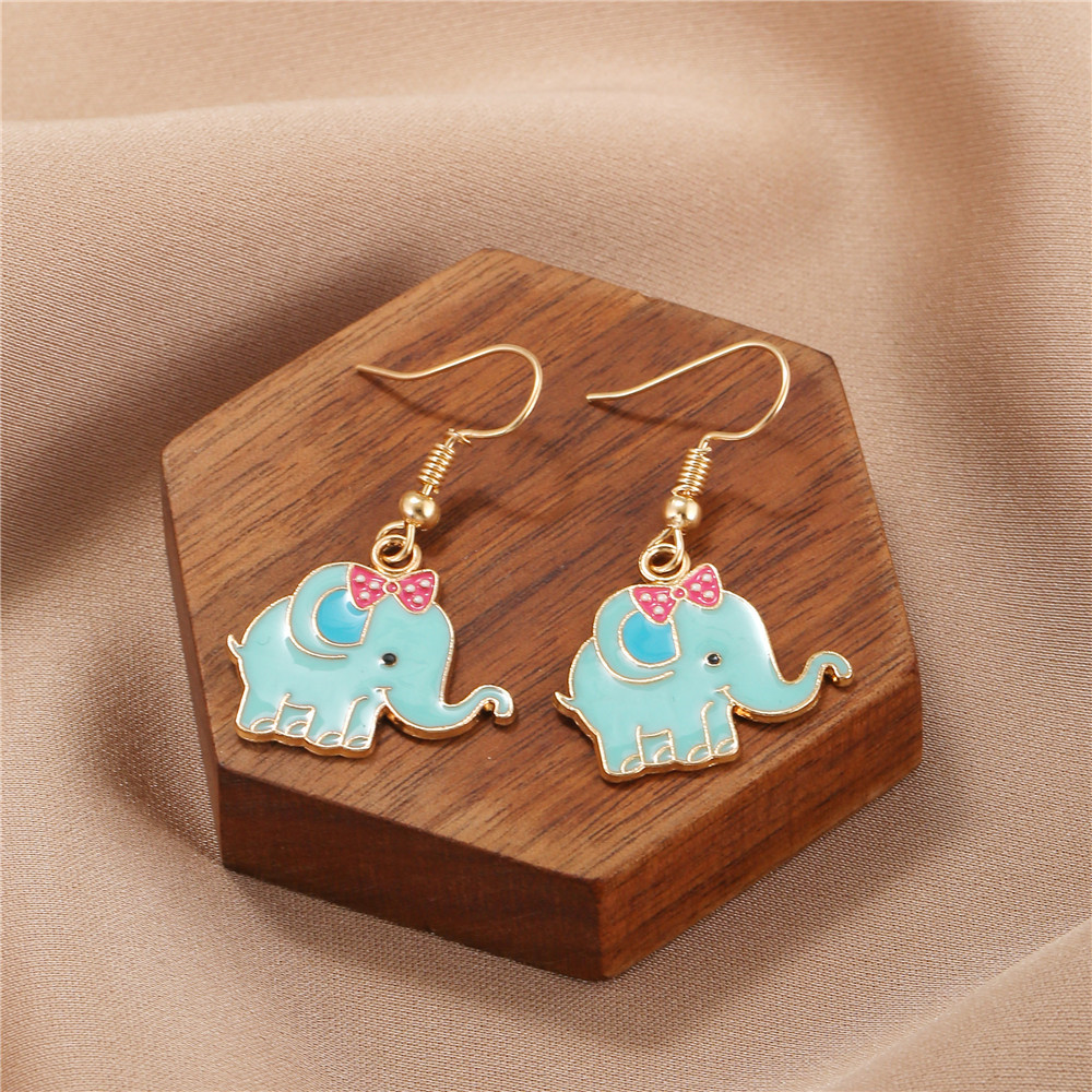 Fashion Elephant Alloy Enamel Womenu0027S Drop Earrings 1 Pair