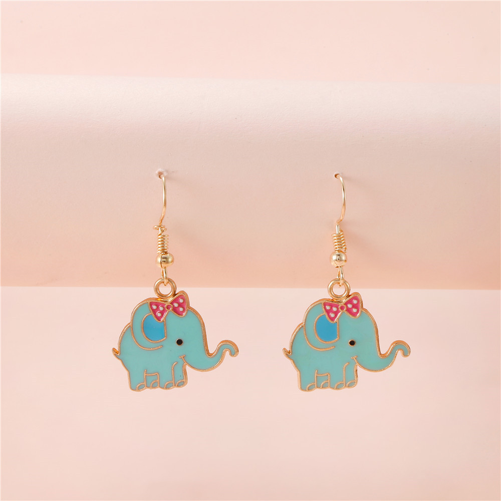 Fashion Elephant Alloy Enamel Womenu0027S Drop Earrings 1 Pair