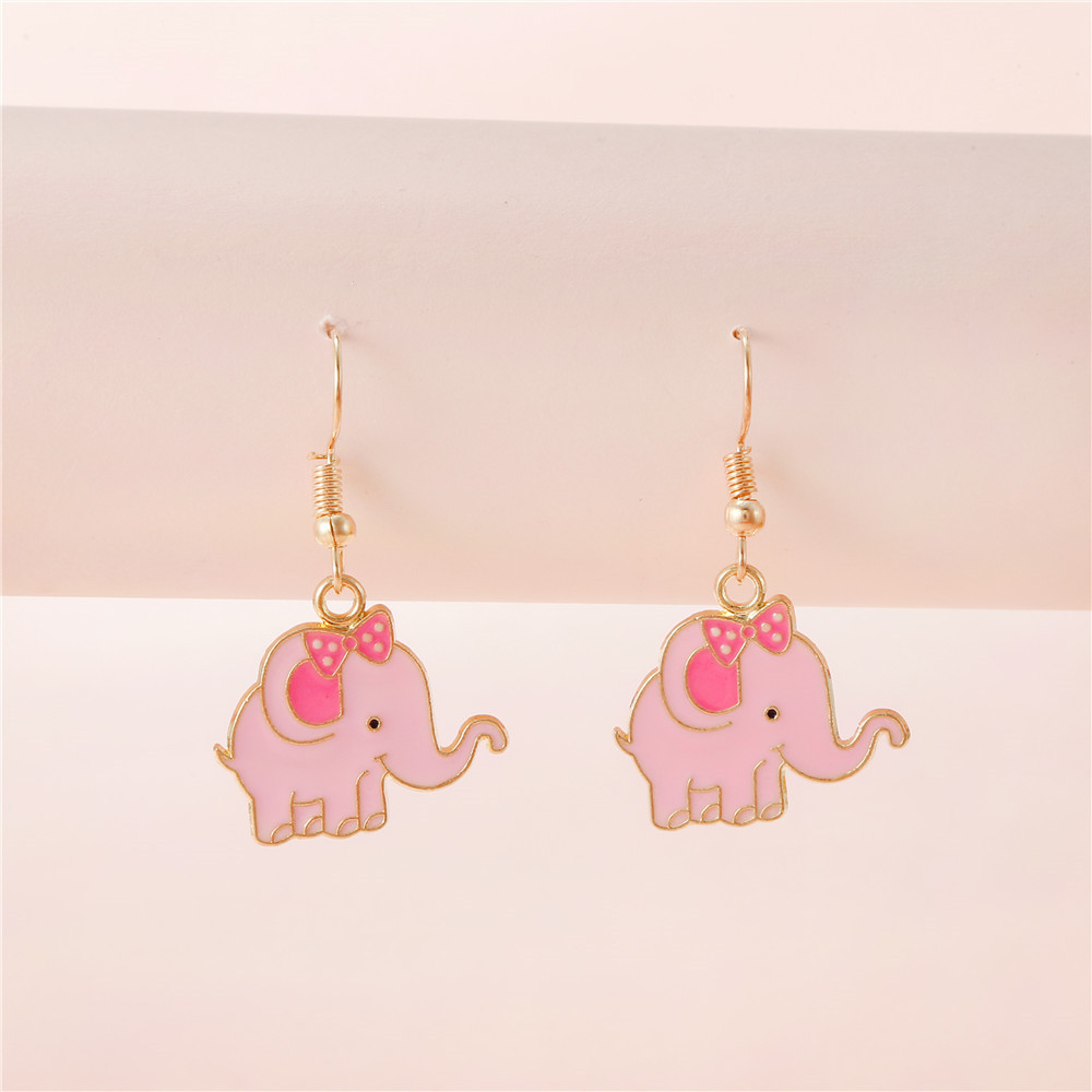 Fashion Elephant Alloy Enamel Womenu0027S Drop Earrings 1 Pair