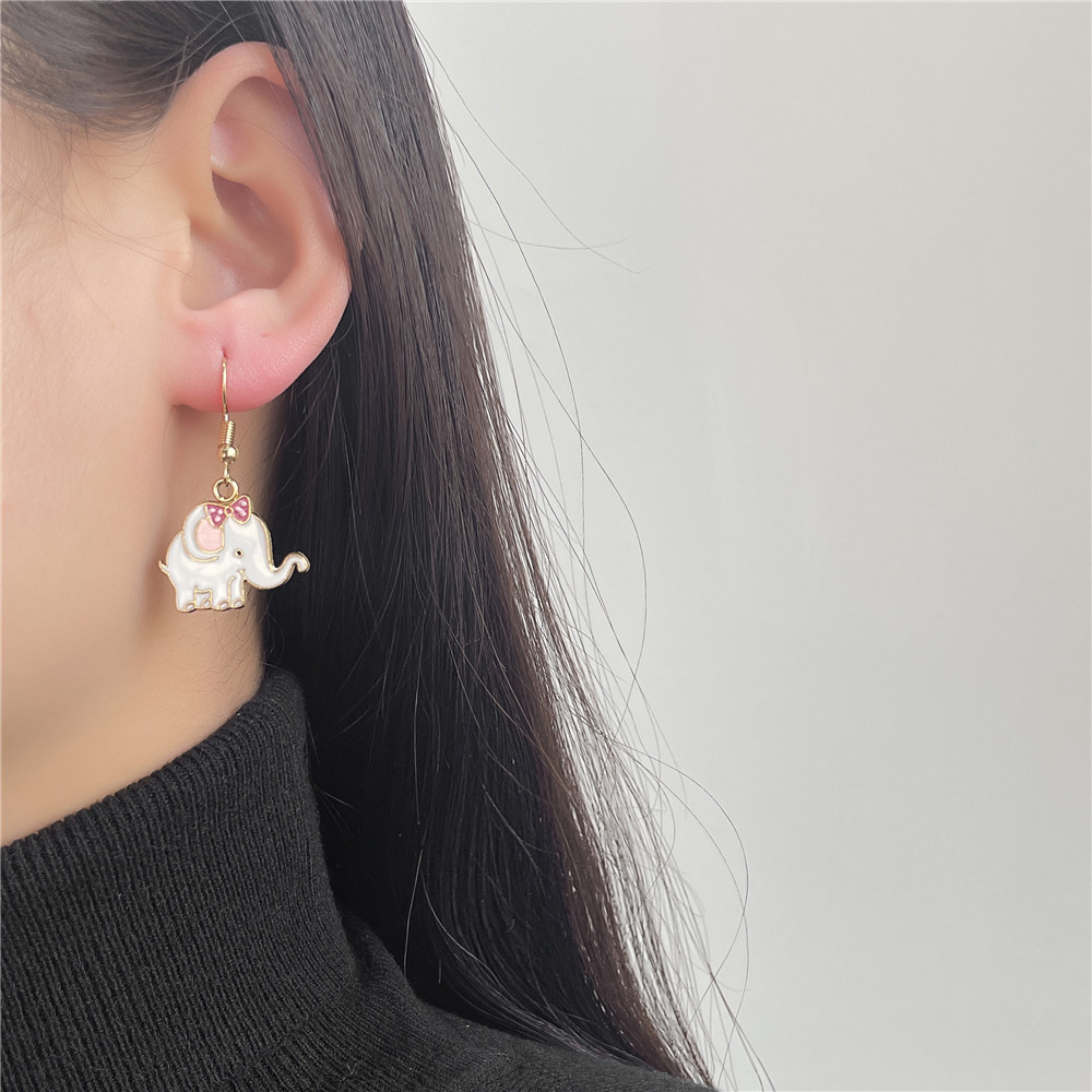 Fashion Elephant Alloy Enamel Womenu0027S Drop Earrings 1 Pair