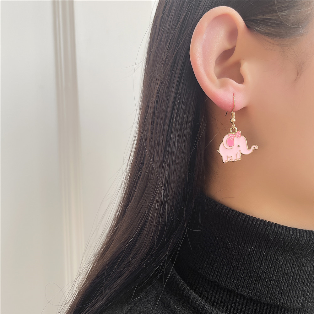 Fashion Elephant Alloy Enamel Womenu0027S Drop Earrings 1 Pair