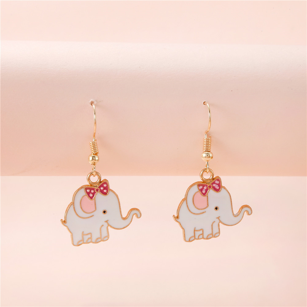 Fashion Elephant Alloy Enamel Womenu0027S Drop Earrings 1 Pair